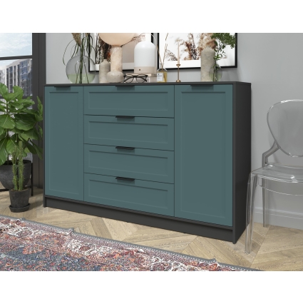 Тумба Тренд КТ-Т160 (Антрацит ЛДСП/ Верде ЛМДФ) Ш1600 В1020 Г451